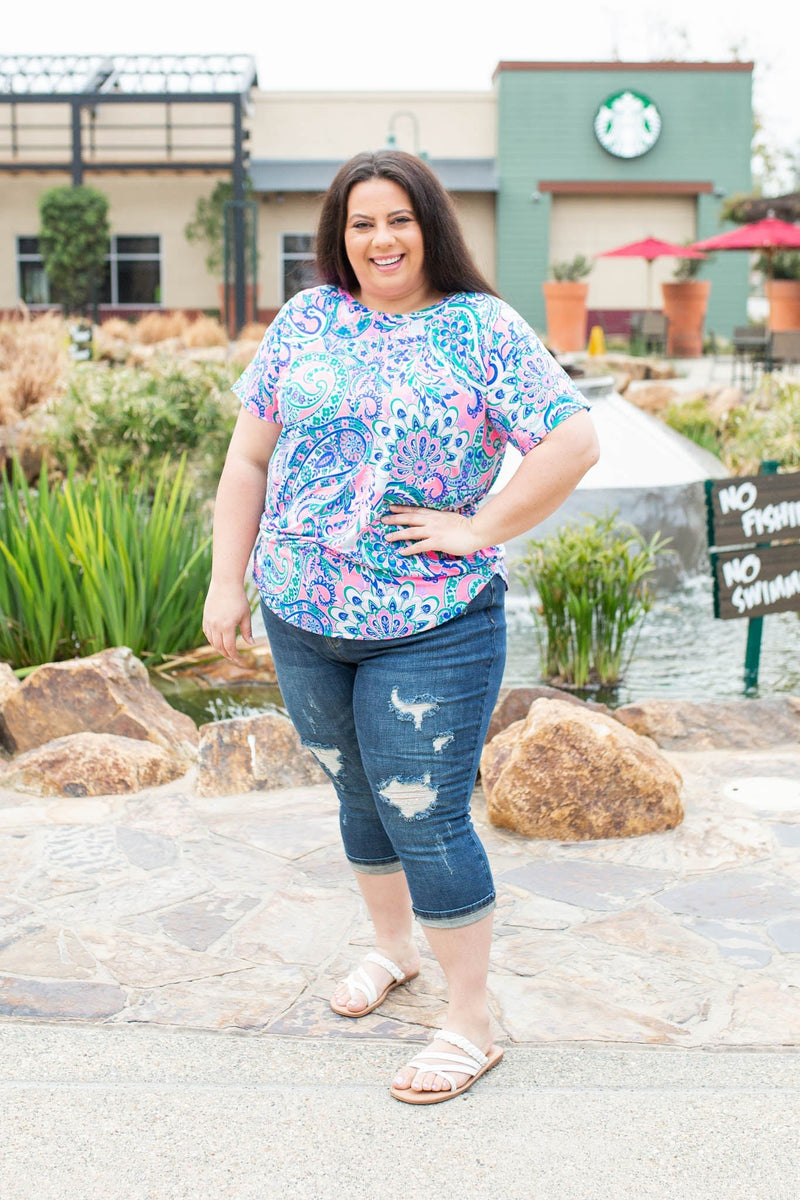 Vibrant Paisley Soul Short Sleeve Top