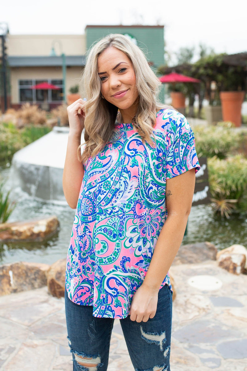 Vibrant Paisley Soul Short Sleeve Top