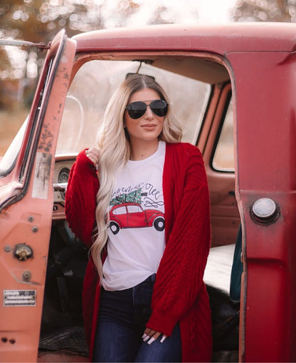 Oh Christmas Tree VW Bus Print Graphic Tee