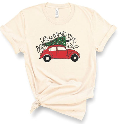 Oh Christmas Tree VW Bus Print Graphic Tee