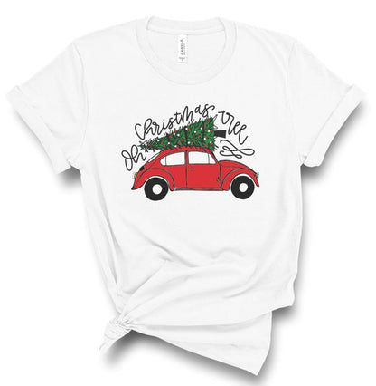 Oh Christmas Tree VW Bus Print Graphic Tee