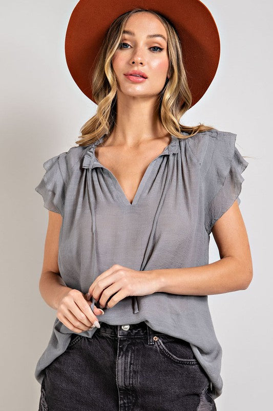 Tiered ruffle short sleeve