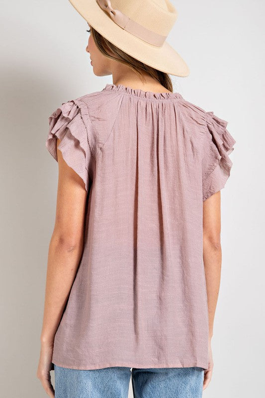 Tiered ruffle short sleeve