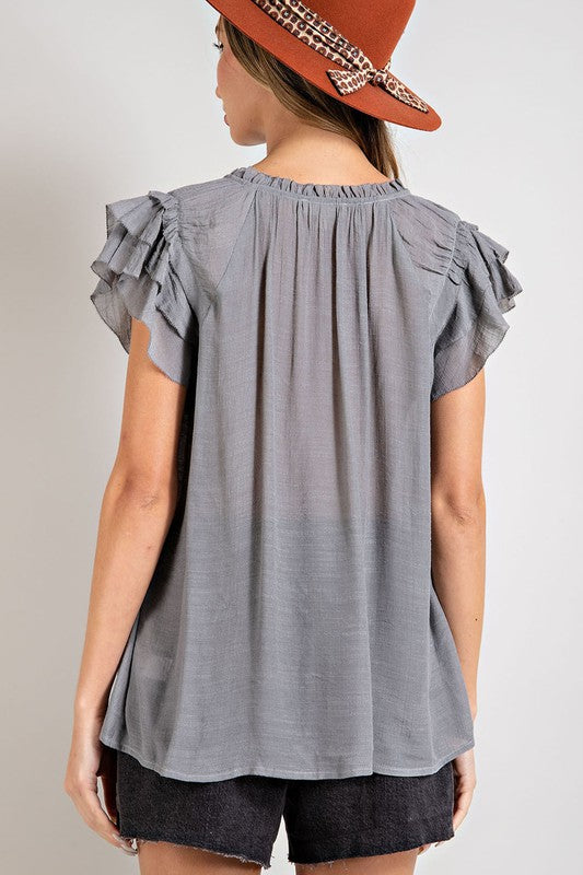 Tiered ruffle short sleeve