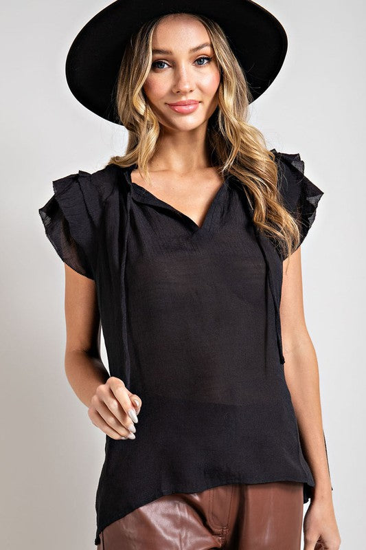 Tiered ruffle short sleeve