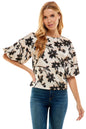 Floral Print Round Neckline Top