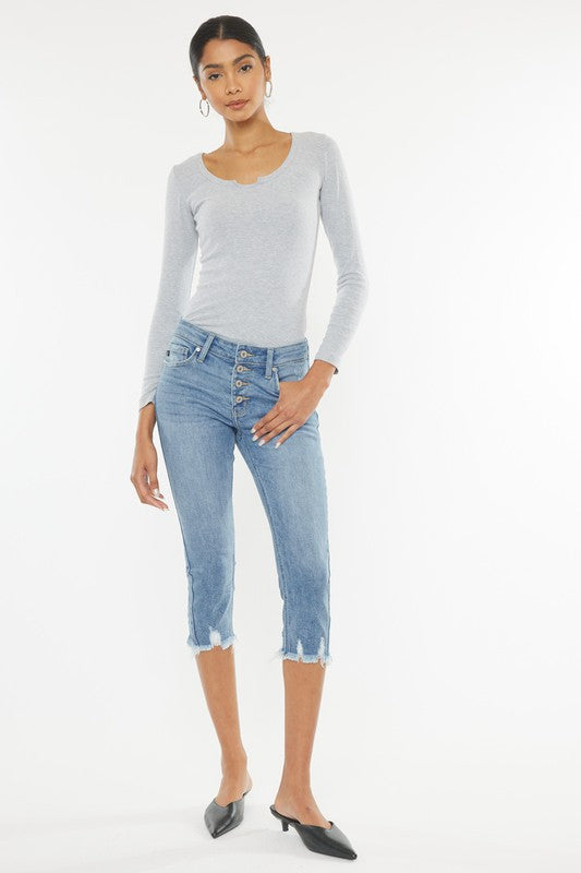 Mid Rise Capri Jean Pants for Comfort & Style