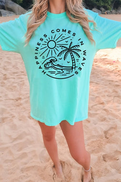 Happiness Comes In Waves Graphic Tee
