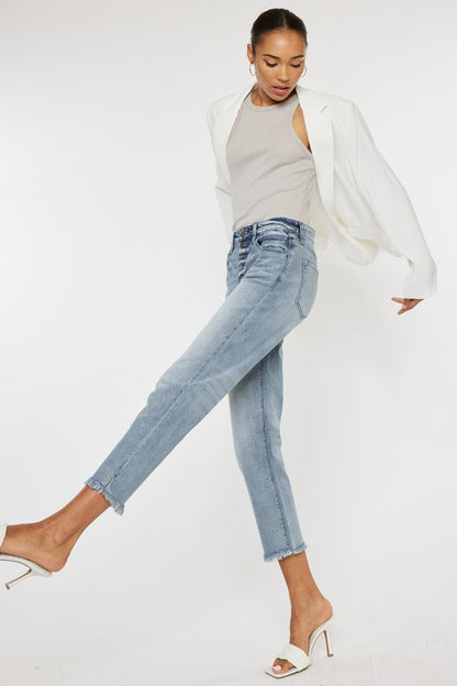 High Rise Straight Fit Jeans-KC20011L