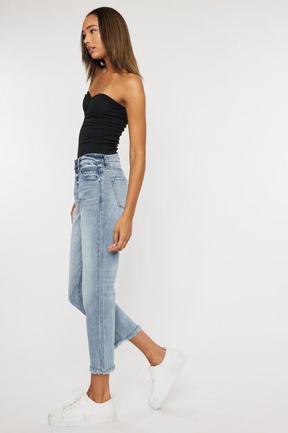 High Rise Straight Fit Jeans-KC20011L