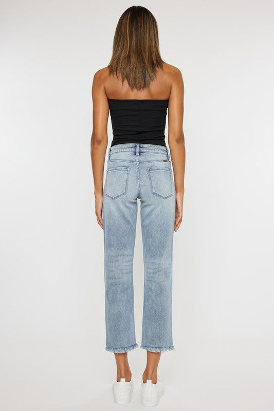 High Rise Straight Fit Jeans-KC20011L