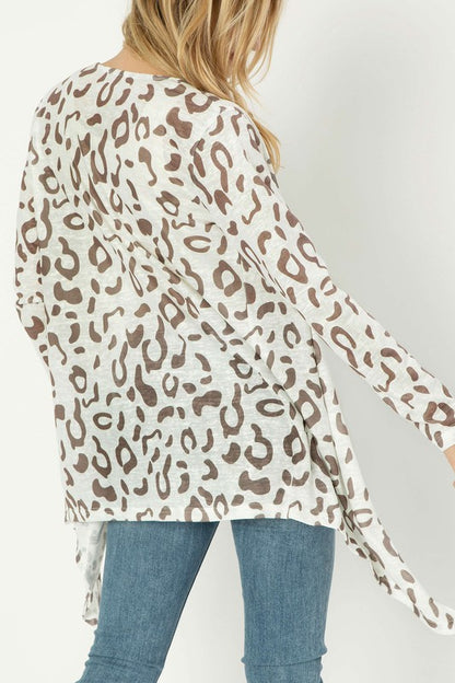 Leopard open cardigan