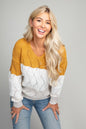 Color Block V neck Knit