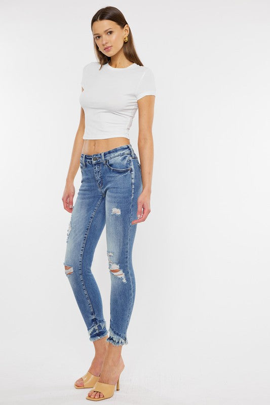 Mid Rise Ankle Skinny Jeans-KC6204M