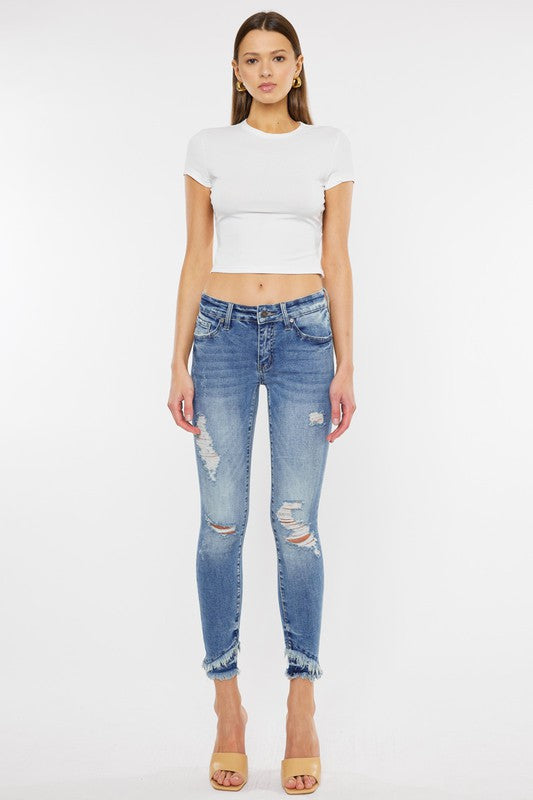 Mid Rise Ankle Skinny Jeans-KC6204M