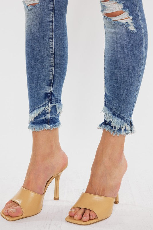 Mid Rise Ankle Skinny Jeans-KC6204M