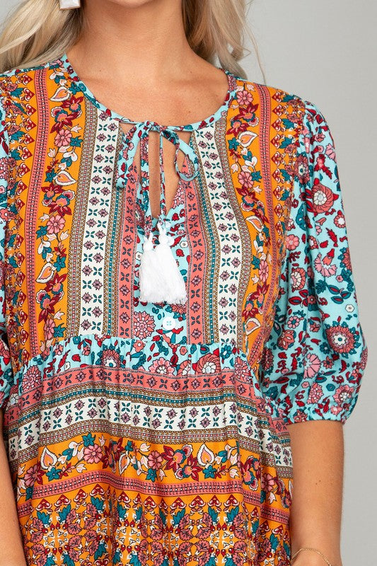 Tunic top with tassel