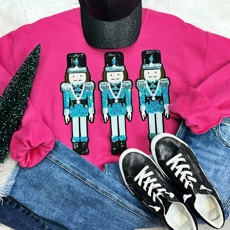 Sequin Nutcrackers BLUE Bundle Heliconia Crewneck Sweatshirt