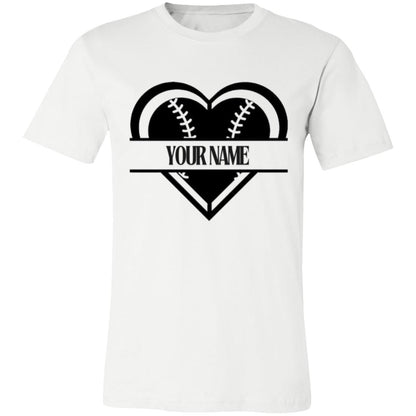 Baseball heart name 3001C Unisex Jersey Short-Sleeve T-Shirt