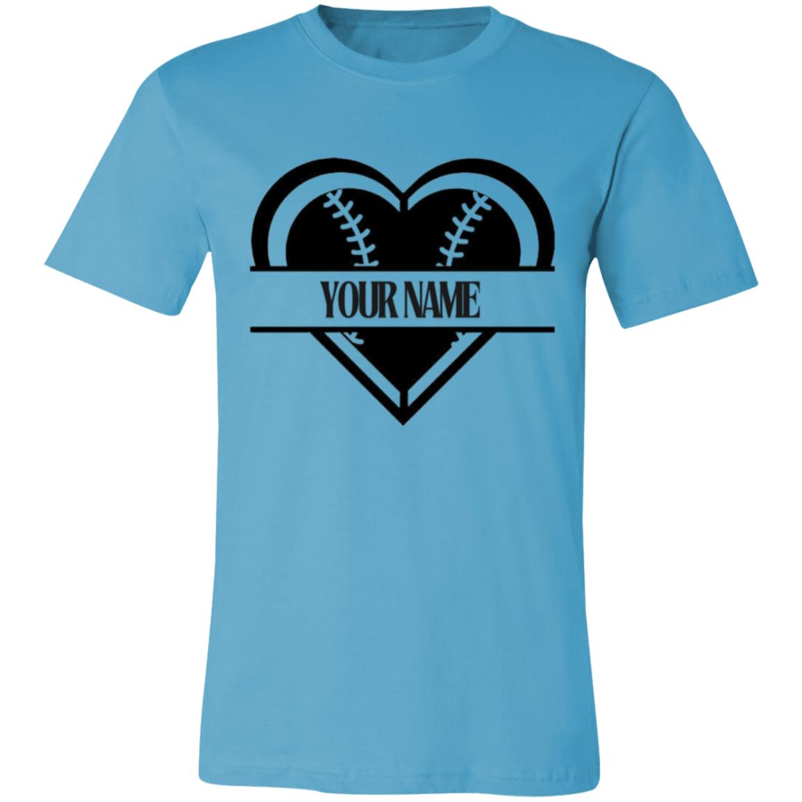 Baseball heart name 3001C Unisex Jersey Short-Sleeve T-Shirt