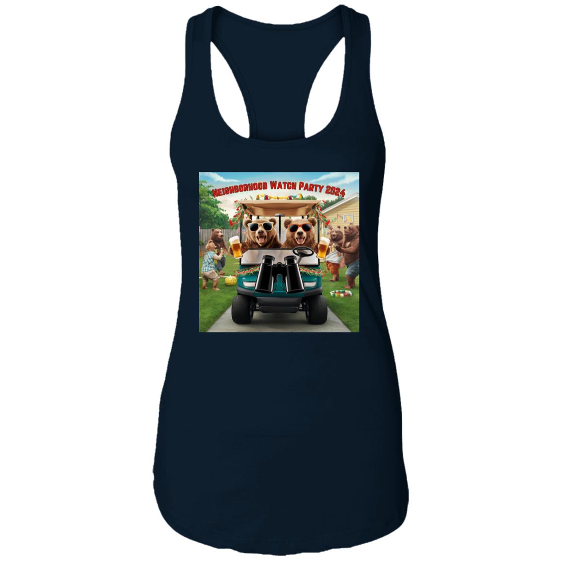 Neighborhood Watch Party NL1533 Ladies Ideal Racerback Tank