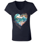 Please (2) B6005 Ladies' Jersey V-Neck T-Shirt