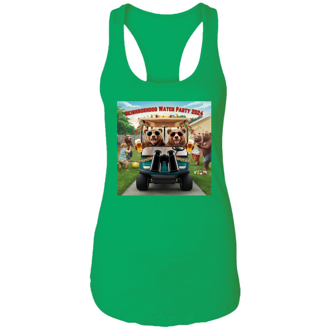 Neighborhood Watch Party NL1533 Ladies Ideal Racerback Tank