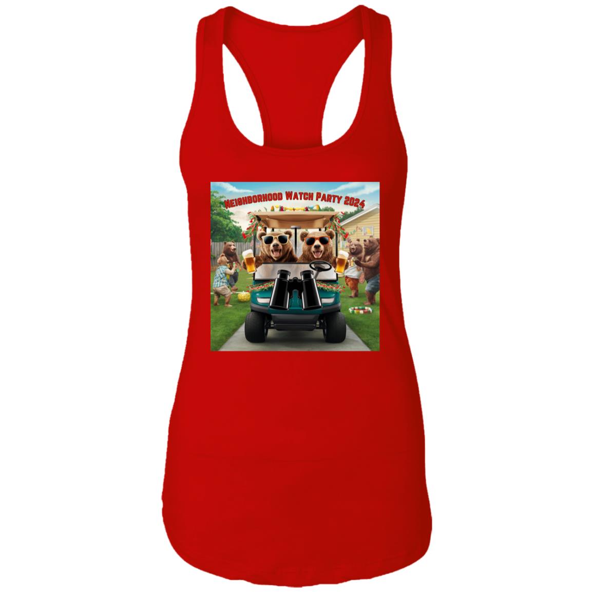 Neighborhood Watch Party NL1533 Ladies Ideal Racerback Tank