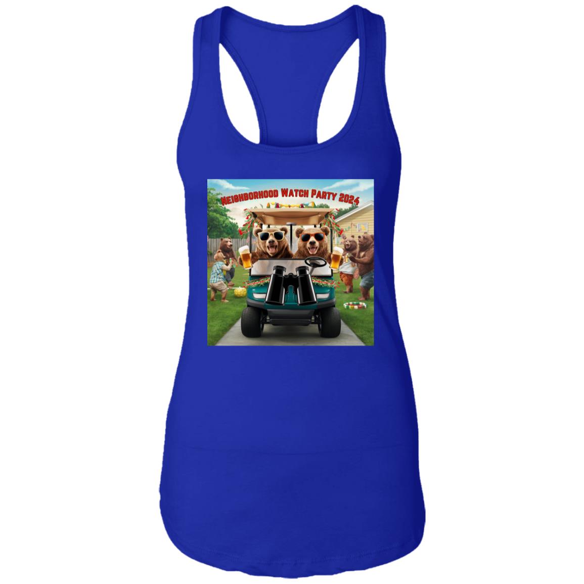 Neighborhood Watch Party NL1533 Ladies Ideal Racerback Tank