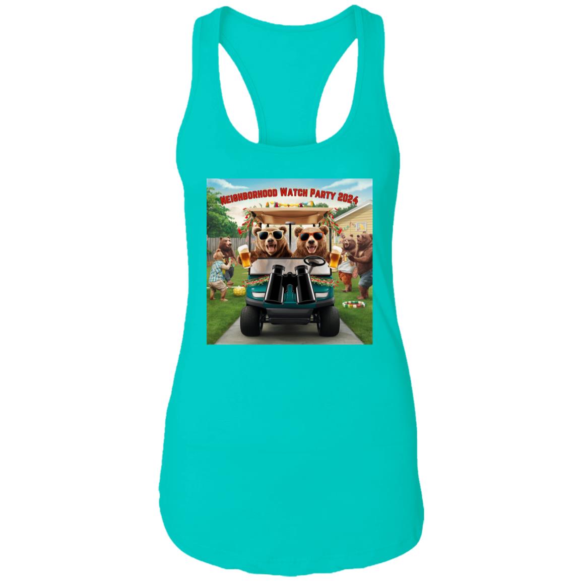 Neighborhood Watch Party NL1533 Ladies Ideal Racerback Tank