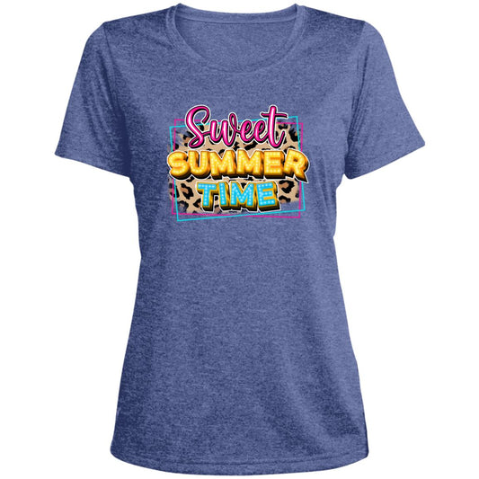 sweet summer LST360 Ladies' Heather Scoop Neck Performance Tee