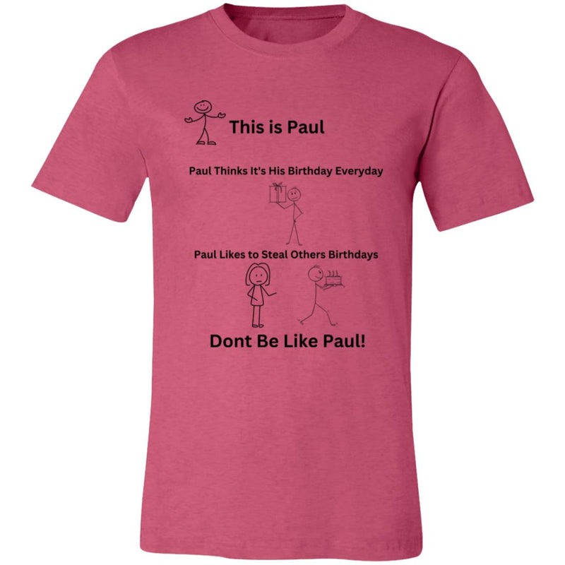 This is Paul 3001C Unisex Jersey Short-Sleeve T-Shirt