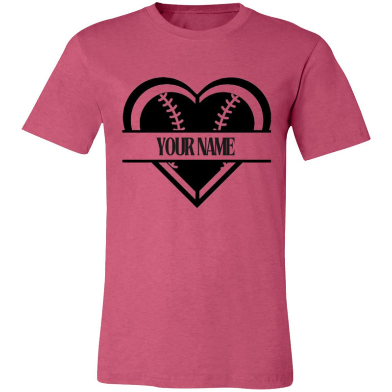 Baseball heart name 3001C Unisex Jersey Short-Sleeve T-Shirt