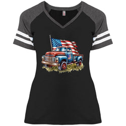 Untitled design (37) DM476 Ladies' Game V-Neck T-Shirt