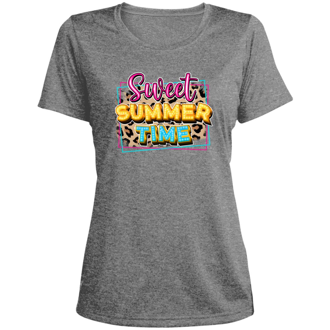 sweet summer LST360 Ladies' Heather Scoop Neck Performance Tee