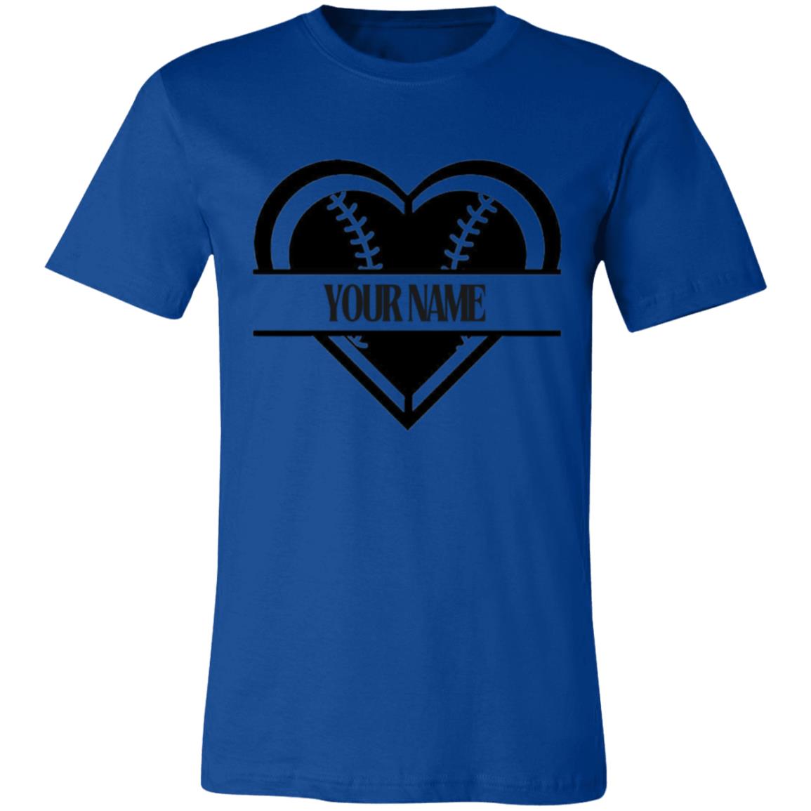 Baseball heart name 3001C Unisex Jersey Short-Sleeve T-Shirt