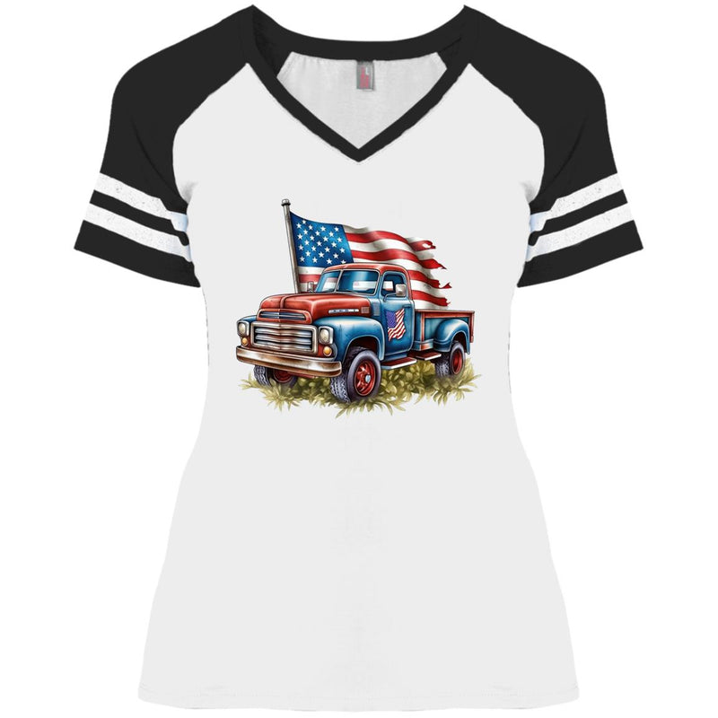 Untitled design (37) DM476 Ladies' Game V-Neck T-Shirt