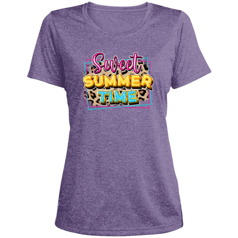 sweet summer LST360 Ladies' Heather Scoop Neck Performance Tee