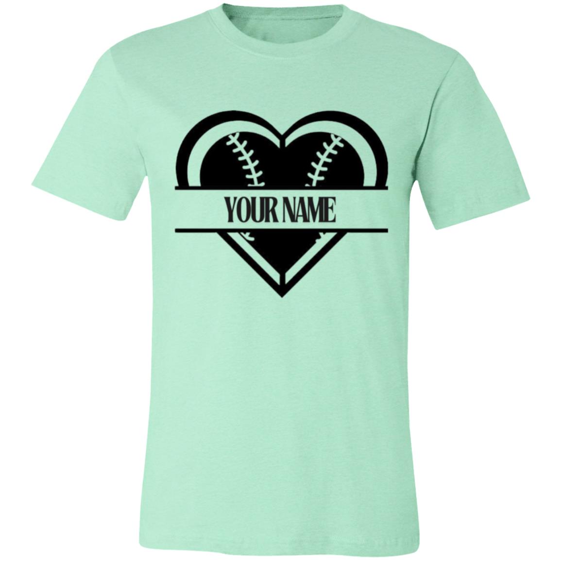 Baseball heart name 3001C Unisex Jersey Short-Sleeve T-Shirt