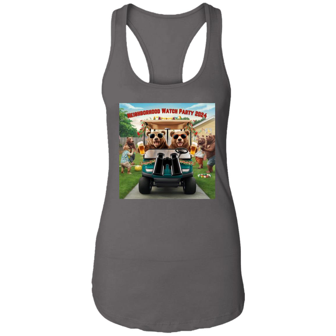 Neighborhood Watch Party NL1533 Ladies Ideal Racerback Tank