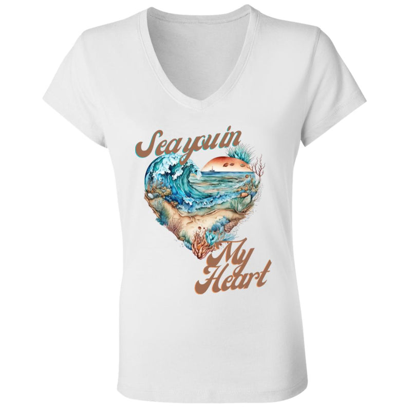 Please B6005 Ladies' Jersey V-Neck T-Shirt