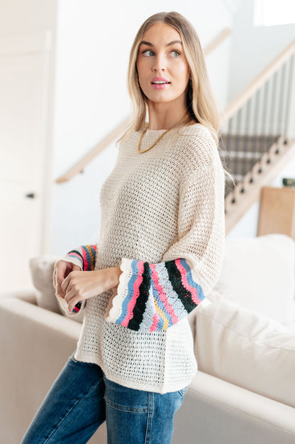 End of the Story Striped Sleeve Sweater