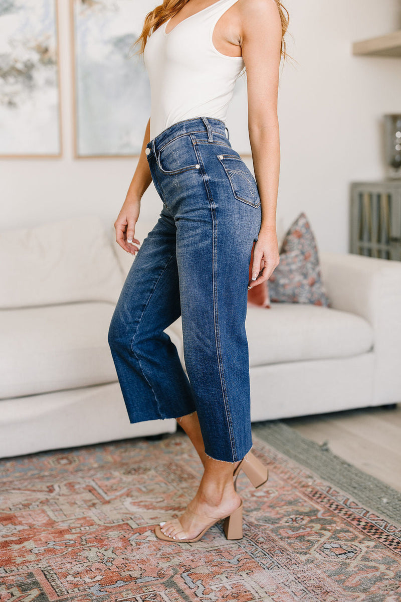 Hayes High Rise Wide Leg Crop Jeans