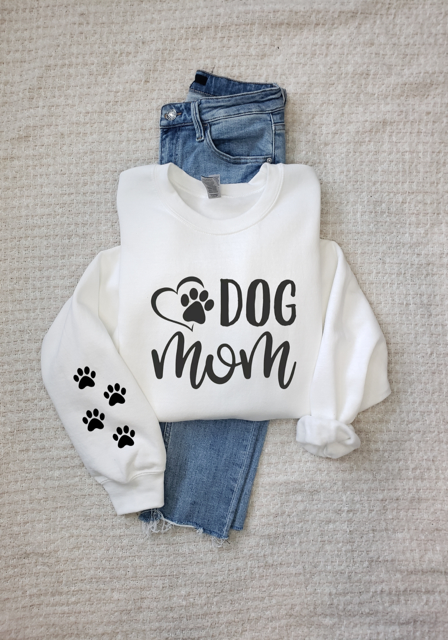 Dog Mom Graphic Crewneck Sweatshirt