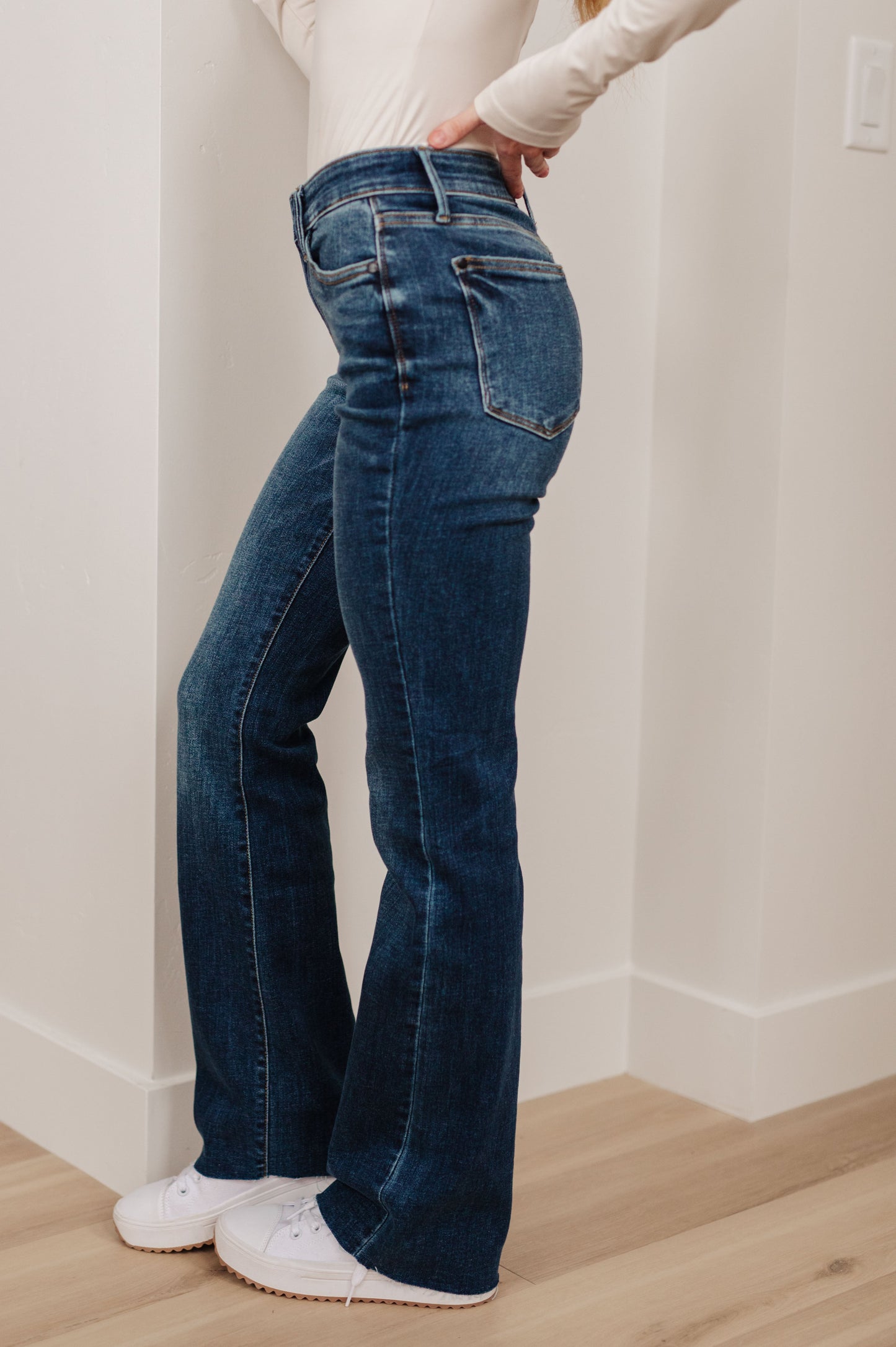 Judy Blue Jeans - Josephine Mid Rise Raw Hem Bootcut Jeans