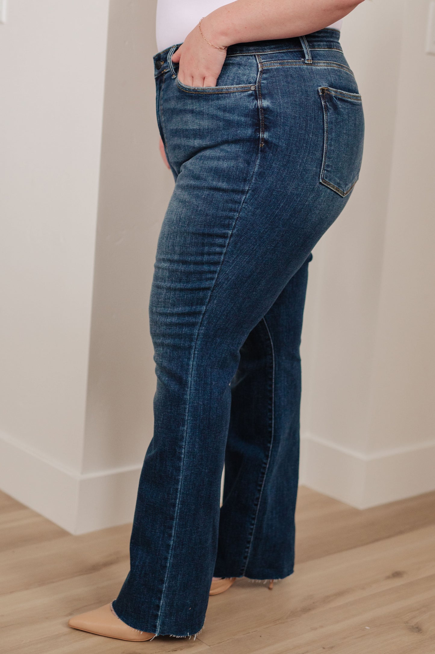 Judy Blue Jeans - Josephine Mid Rise Raw Hem Bootcut Jeans