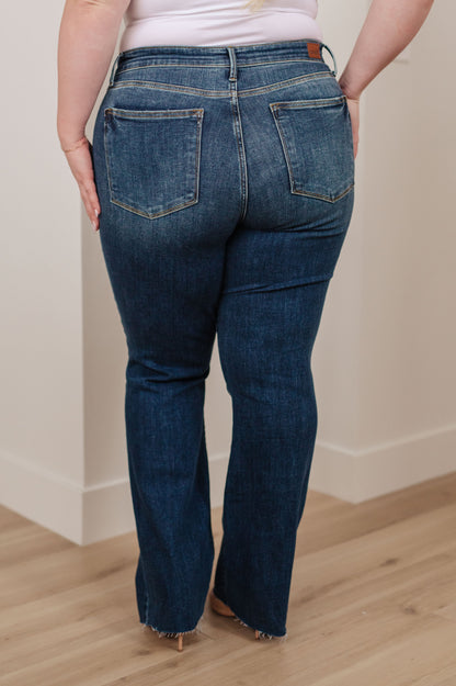 Judy Blue Jeans - Josephine Mid Rise Raw Hem Bootcut Jeans