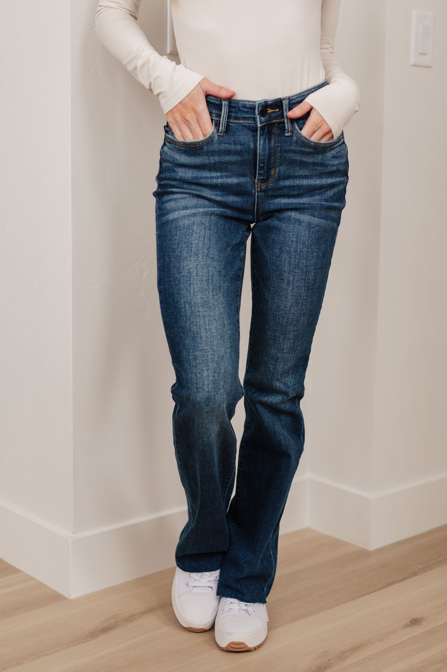 Judy Blue Jeans - Josephine Mid Rise Raw Hem Bootcut Jeans