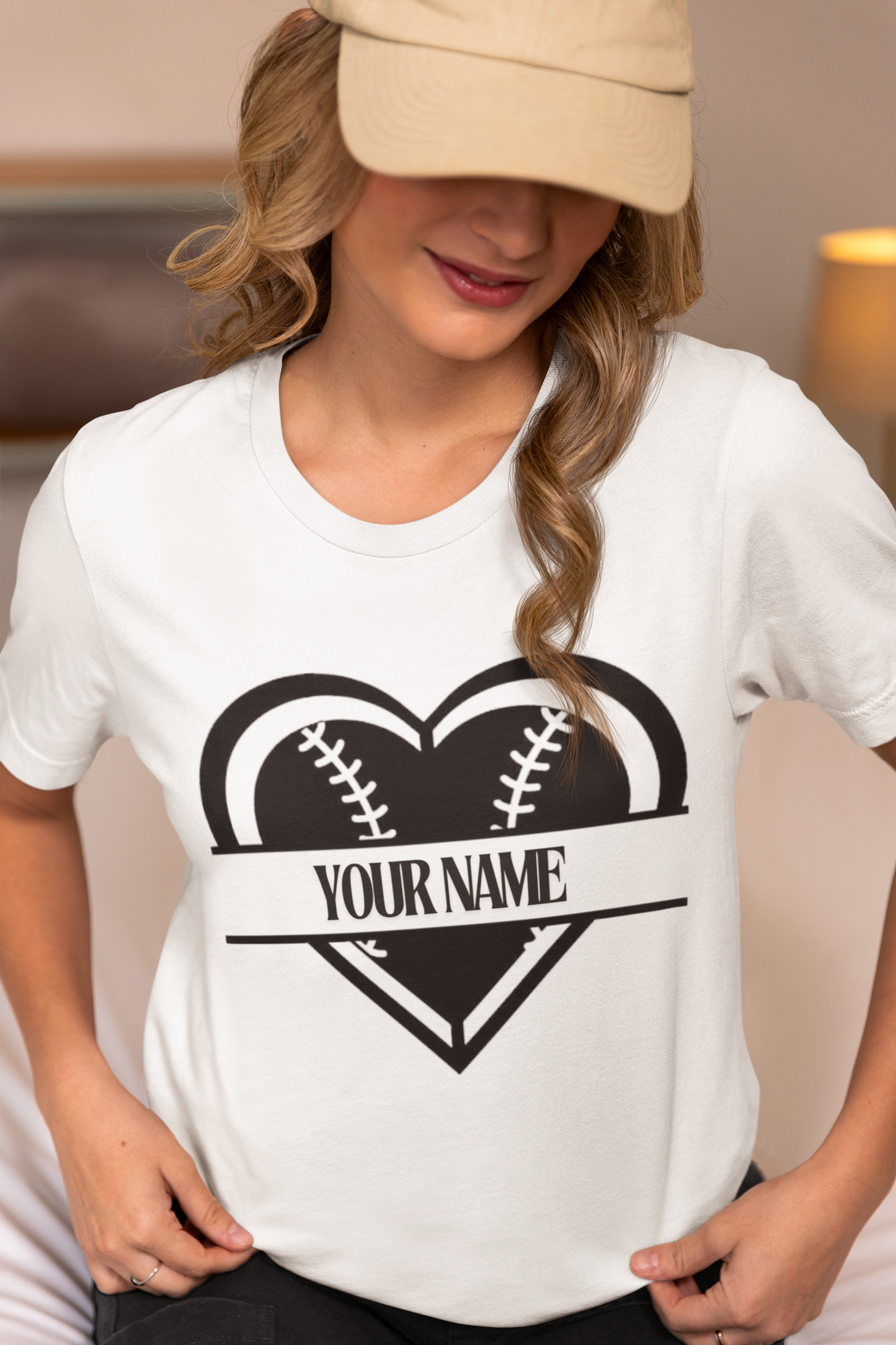 Baseball heart name 3001C Unisex Jersey Short-Sleeve T-Shirt