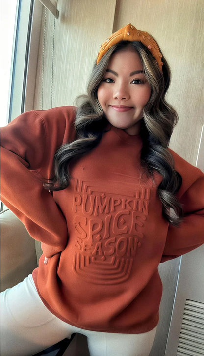 PREORDER: Pumpkin Spice Corn Maze Embossed Sweatshirt